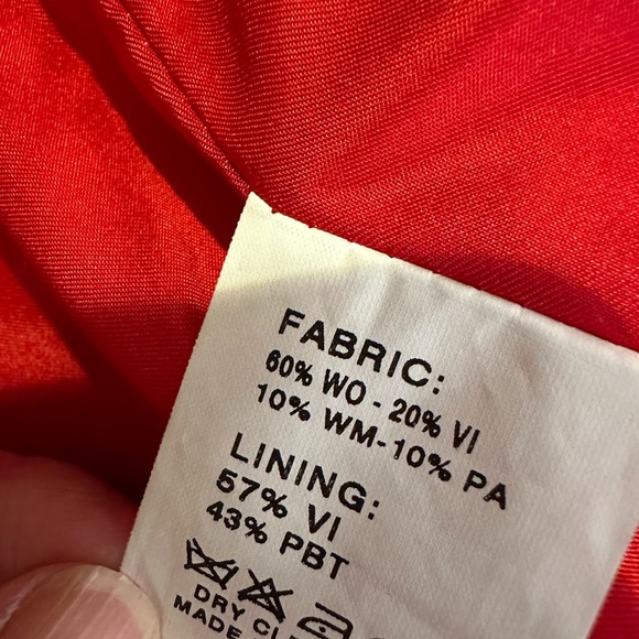 PHILLIPE ADEC Wool Mohair Blend Weave   orange/ red size 4 buttons lined grandma - Picture 10 of 16